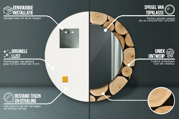 Kulaté dekorační zrcadlo na zeď Protokoly