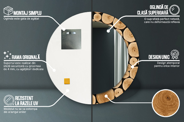 Kulaté dekorační zrcadlo na zeď Protokoly