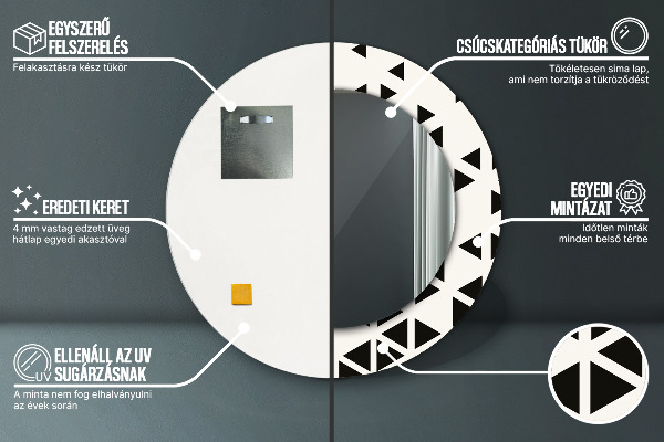 Kulaté dekorační zrcadlo na zeď Abstraktní geometrická