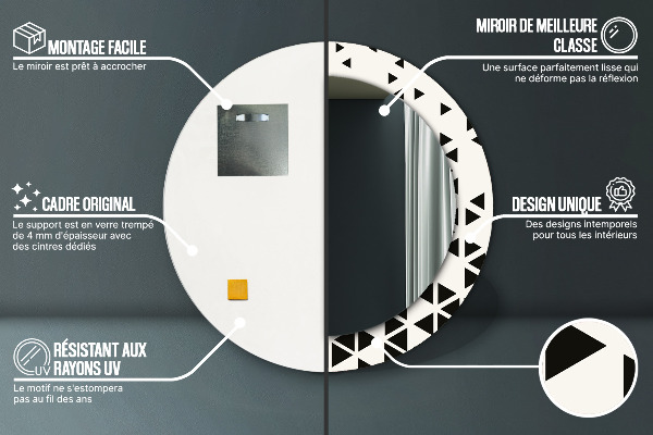Kulaté dekorační zrcadlo na zeď Abstraktní geometrická