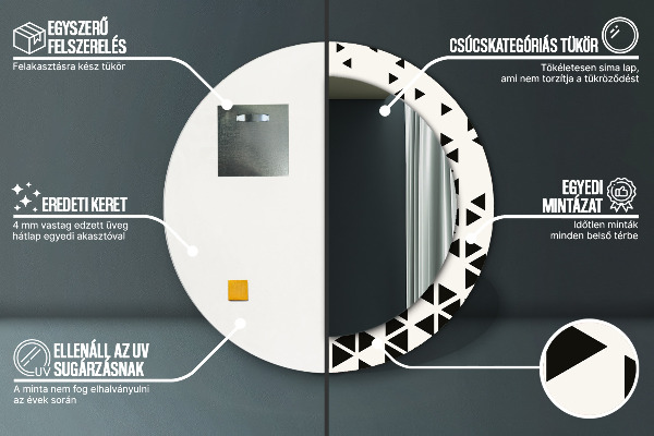Kulaté dekorační zrcadlo na zeď Abstraktní geometrická