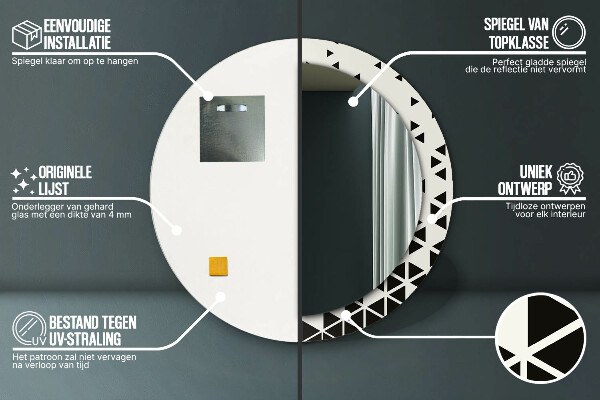 Kulaté dekorační zrcadlo na zeď Abstraktní geometrická