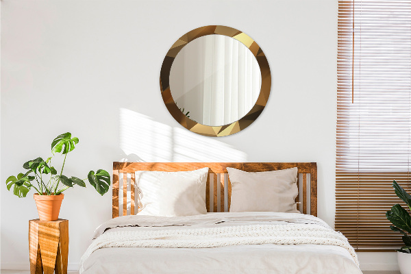 Kulaté zrcadlo s potiskem Zlatá abstrakce