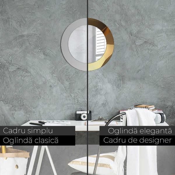 Kulaté zrcadlo s potiskem Zlatá abstrakce