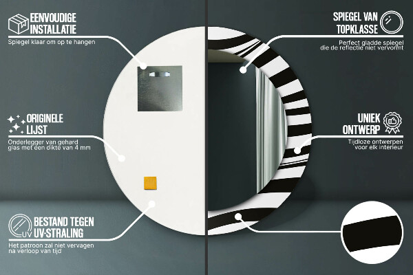 Kulaté dekorační zrcadlo na zeď Abstraktní vlna