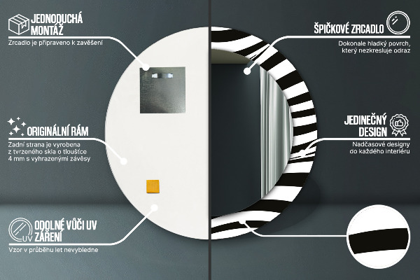 Kulaté dekorační zrcadlo na zeď Abstraktní vlna