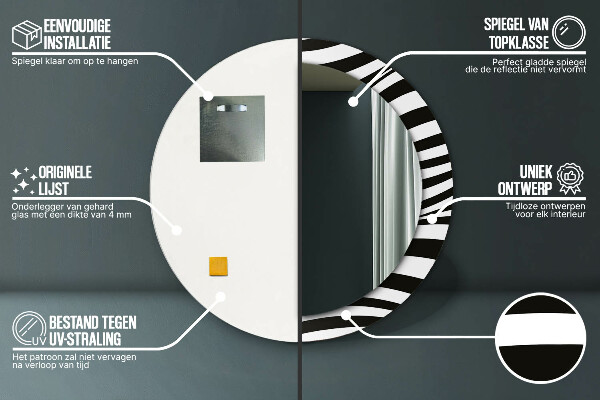 Kulaté dekorační zrcadlo na zeď Abstraktní vlna