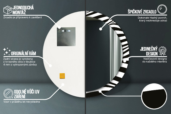 Kulaté dekorační zrcadlo na zeď Abstraktní vlna