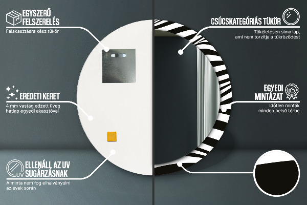 Kulaté dekorační zrcadlo na zeď Abstraktní vlna