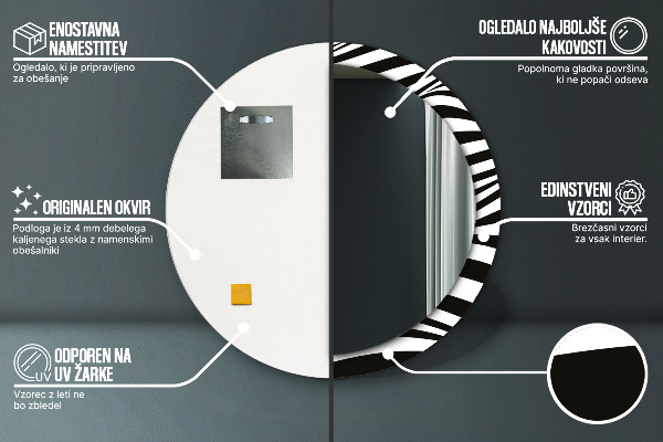 Kulaté dekorační zrcadlo na zeď Abstraktní vlna