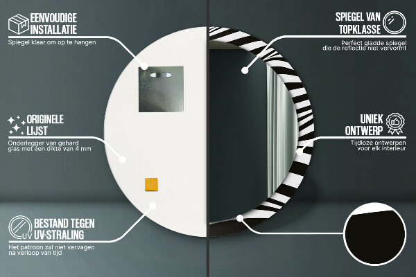 Kulaté dekorační zrcadlo na zeď Abstraktní vlna