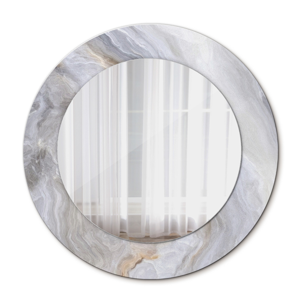 Kulaté zrcadlo rám s potiskem Abstraktní mramor