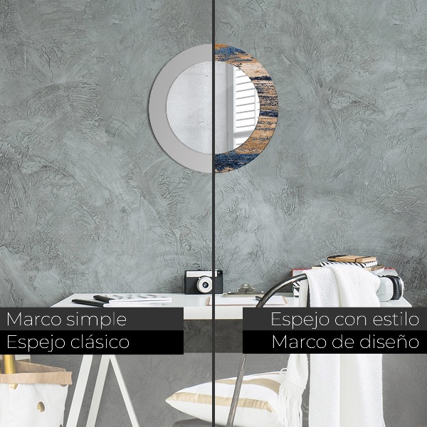 Kulaté zrcadlo rám s potiskem Abstraktní dřevo