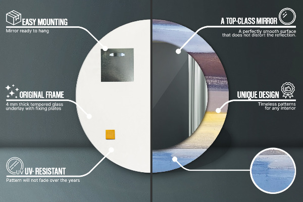 Kulaté zrcadlo rám s potiskem Abstraktní obrázek