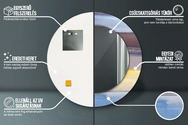 Kulaté zrcadlo rám s potiskem Abstraktní obrázek