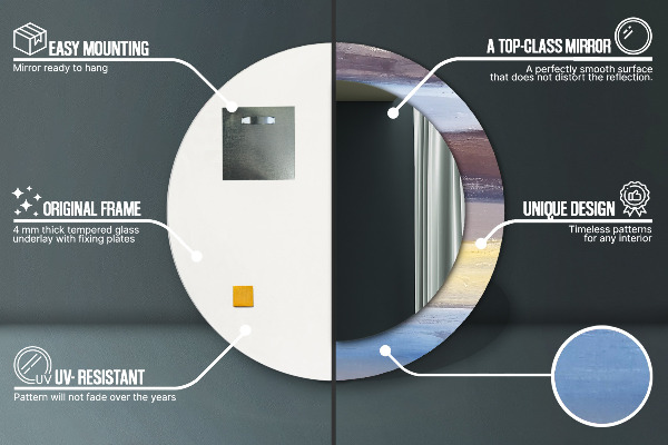 Kulaté zrcadlo rám s potiskem Abstraktní obrázek