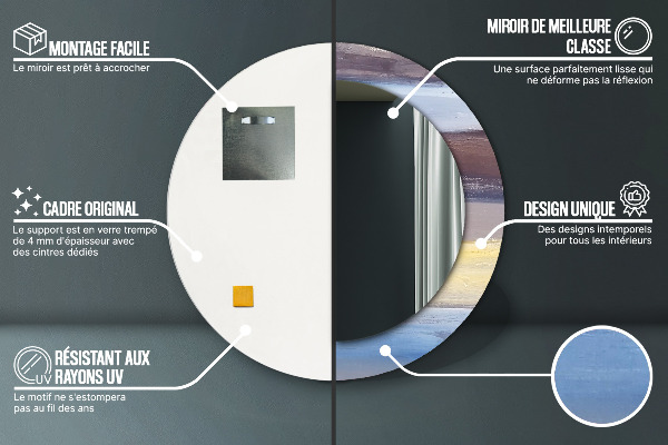 Kulaté zrcadlo rám s potiskem Abstraktní obrázek