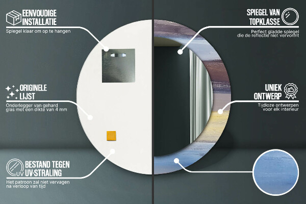 Kulaté zrcadlo rám s potiskem Abstraktní obrázek