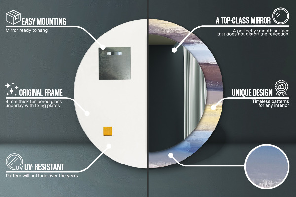 Kulaté zrcadlo rám s potiskem Abstraktní obrázek