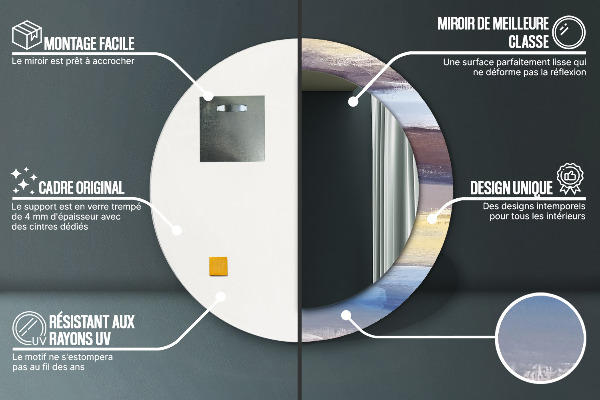 Kulaté zrcadlo rám s potiskem Abstraktní obrázek