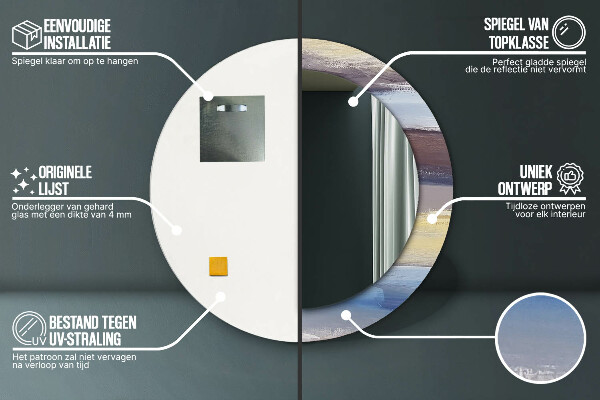 Kulaté zrcadlo rám s potiskem Abstraktní obrázek