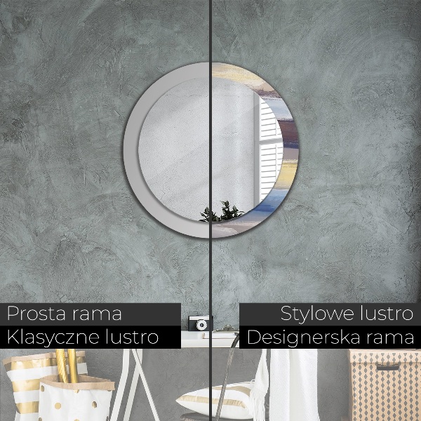 Kulaté zrcadlo rám s potiskem Abstraktní obrázek