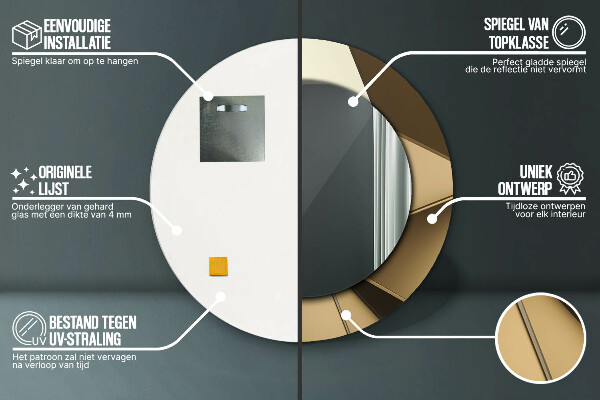 Kulaté zrcadlo rám s potiskem Moderní abstrakce