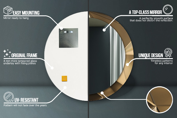 Kulaté zrcadlo rám s potiskem Moderní abstrakce