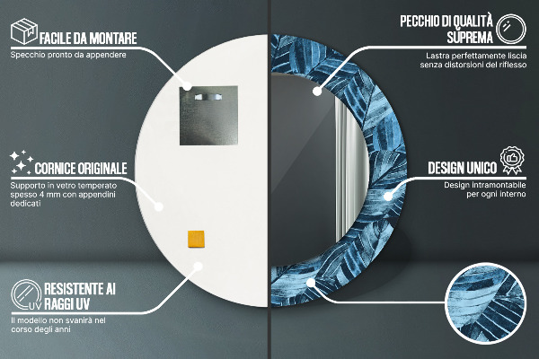 Kulaté zrcadlo s potiskem Džungle odchází