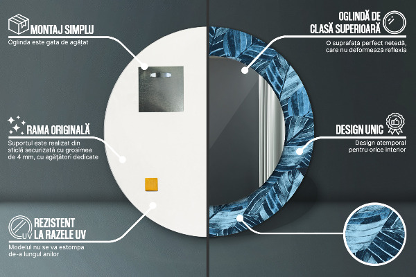 Kulaté zrcadlo s potiskem Džungle odchází