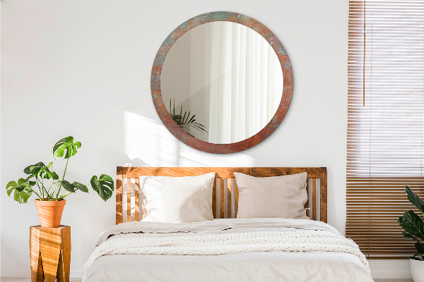 Kulaté zrcadlo s potiskem Rezavý kov