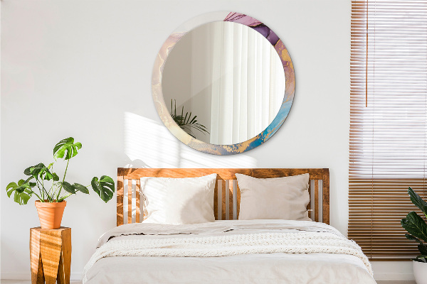 Kulaté dekorační zrcadlo na zeď Mramorový kámen