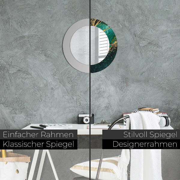 Kulaté dekorační zrcadlo na zeď Mramorová zelená