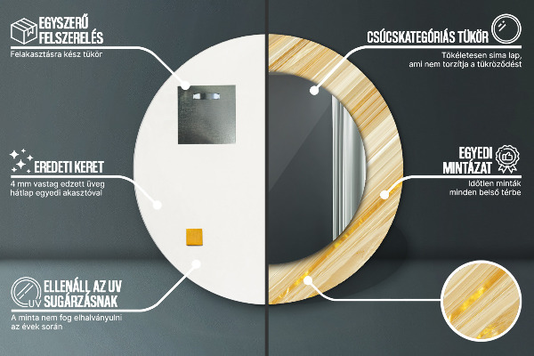 Kulaté dekorační zrcadlo na zeď Zlatý abstrakt