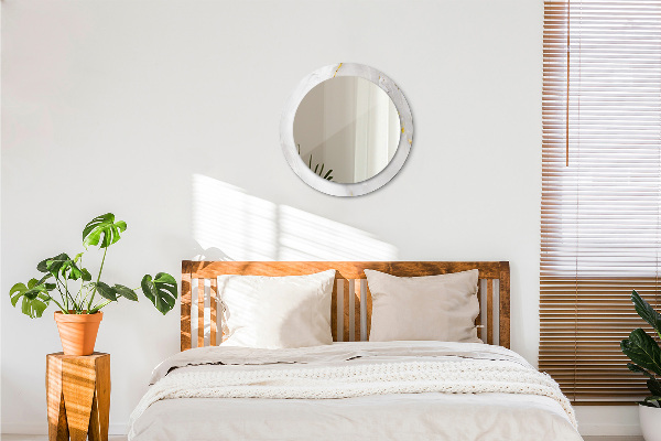 Kulaté zrcadlo rám s potiskem Lesklý mramor