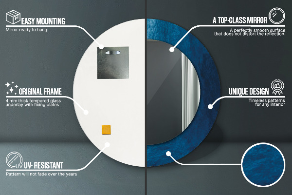 Kulaté zrcadlo rám s potiskem Abstraktní umění