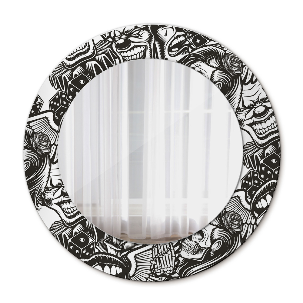 Kulaté zrcadlo rám s potiskem Abstraktní tekutina