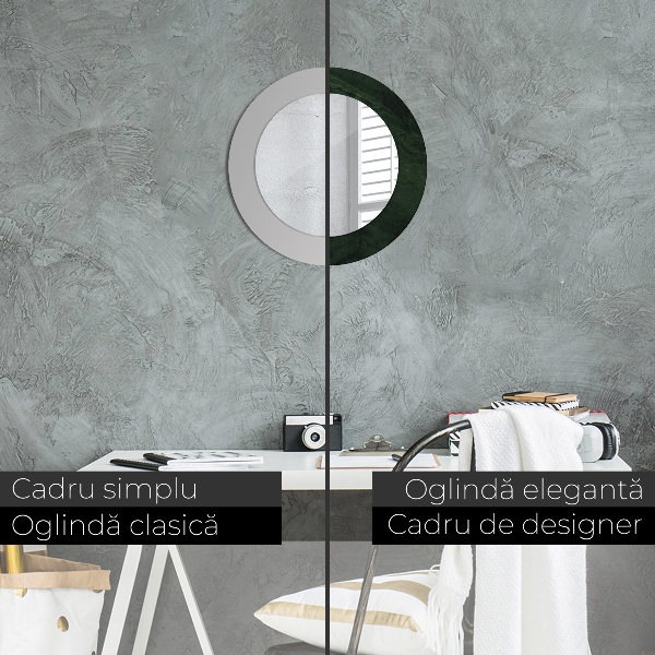 Kulaté zrcadlo rám s potiskem Zelený mramor