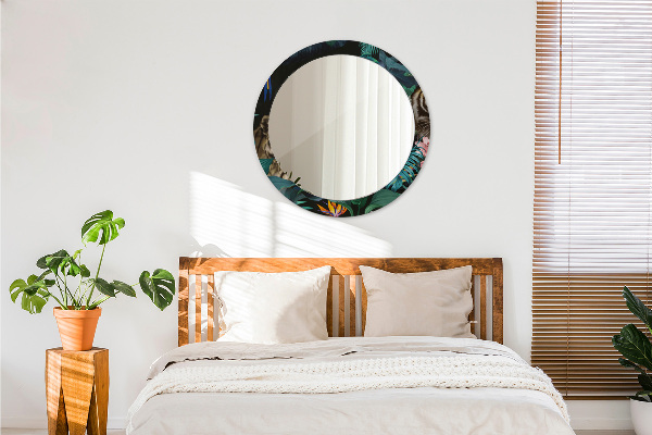 Kulaté zrcadlo rám s potiskem Les v džungli