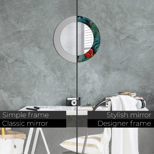 Kulaté zrcadlo rám s potiskem Les v džungli