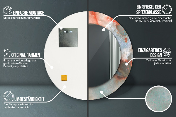 Kulaté zrcadlo s potiskem Onyx kuličky