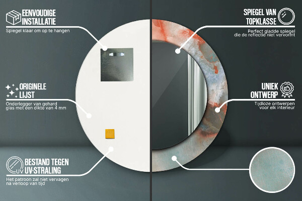 Kulaté zrcadlo s potiskem Onyx kuličky