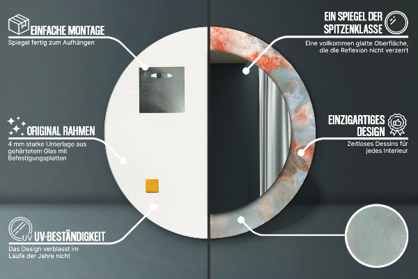 Kulaté zrcadlo s potiskem Onyx kuličky