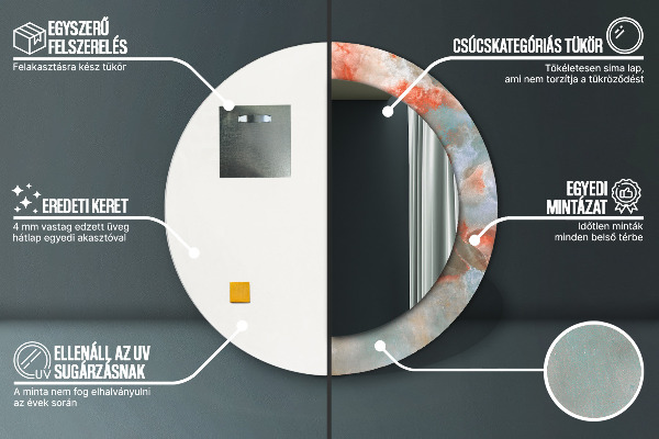 Kulaté zrcadlo s potiskem Onyx kuličky