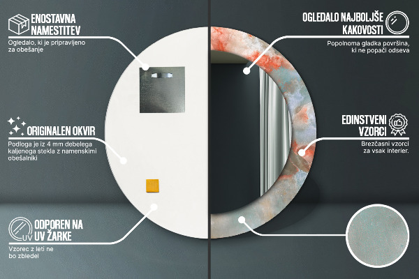 Kulaté zrcadlo s potiskem Onyx kuličky