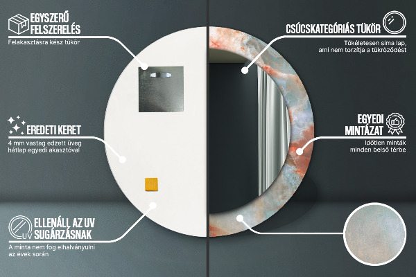 Kulaté zrcadlo s potiskem Onyx kuličky