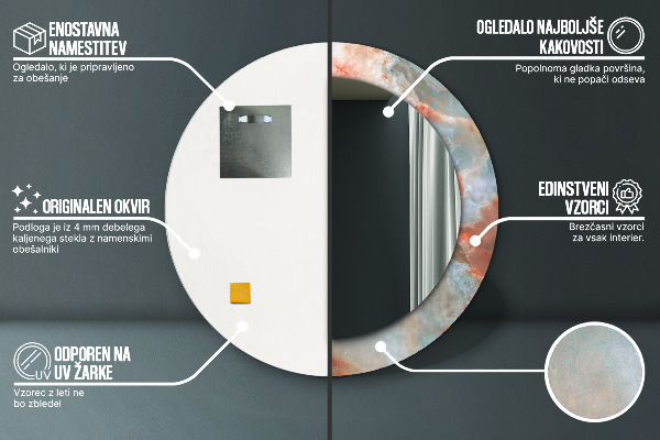 Kulaté zrcadlo s potiskem Onyx kuličky