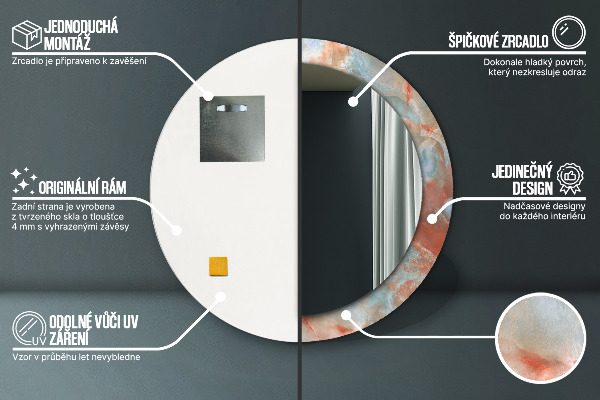 Kulaté zrcadlo s potiskem Onyx kuličky