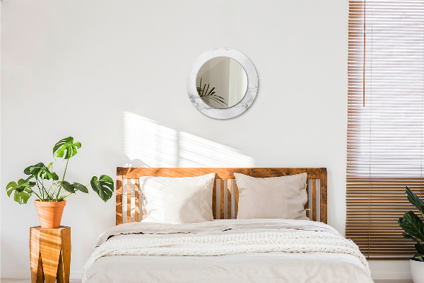 Kulaté dekorační zrcadlo Bílý mramor