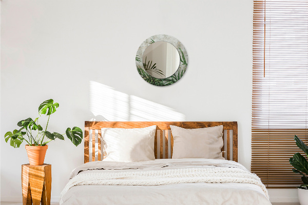 Kulaté dekorační zrcadlo Kapradiny listy